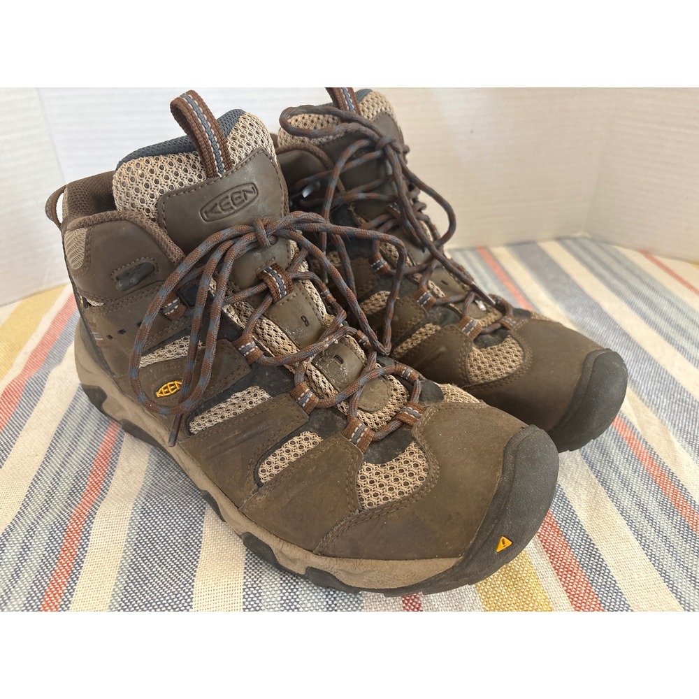 Keen Voyageur Mid Hiking Boots Mens 10 Brown Leather Mesh Trail Shoes 1014871